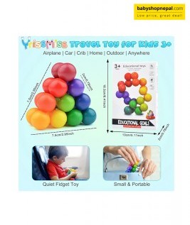 3D Color Bead Decompression Ball, Novelty and Unique, Universal Puzzle Release Toy, Sensory Fidget Toy, Rainbow Fidget Variable Ball Sensory Toy 6