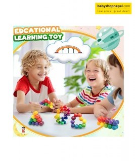 3D Color Bead Decompression Ball, Novelty and Unique, Universal Puzzle Release Toy, Sensory Fidget Toy, Rainbow Fidget Variable Ball Sensory Toy 8