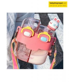 Giavos 530ml Cartoon Split-Compartment Water Bottle &ndash; Carry Water & Juice Together 3