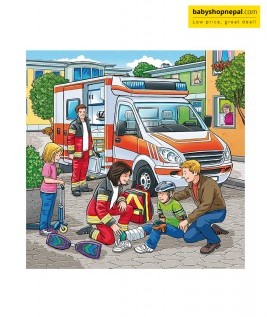 Cartoon Puzzle Set, Firefighter Theme Educational Series 4 in 1 Puzzle Set 3