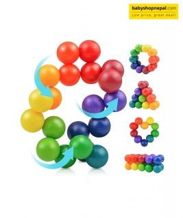3D Color Bead Decompression Ball, Novelty and Unique, Universal Puzzle Release Toy, Sensory Fidget Toy, Rainbow Fidget Variable Ball Sensory Toy 9