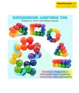 3D Color Bead Decompression Ball, Novelty and Unique, Universal Puzzle Release Toy, Sensory Fidget Toy, Rainbow Fidget Variable Ball Sensory Toy 10