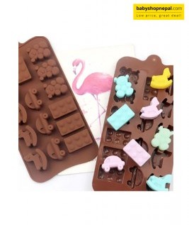 Cake Decor 15-Cavity Horse, Blocks, Teddy and Cars Shape Silicone Brown Chocolate Moulds, Ice Molds 6