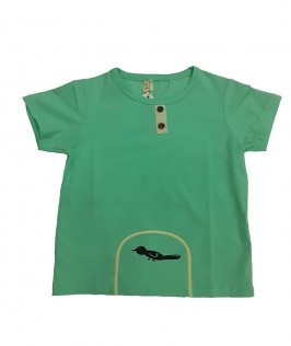 Light Green Bird printed T-shirt-1