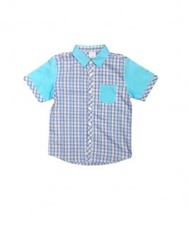 Baby Light Blue Check Shirt 1