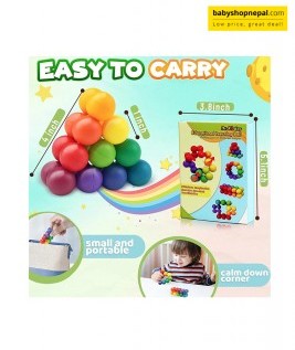 3D Color Bead Decompression Ball, Novelty and Unique, Universal Puzzle Release Toy, Sensory Fidget Toy, Rainbow Fidget Variable Ball Sensory Toy 4
