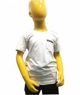 White T-shirt With Side Pocket 1