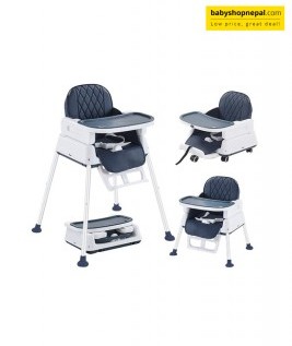 7-in-1 Convertible Baby High Chair &ndash; Adjustable Infant Feeding Chair w/ Booster Seat, Recline, Removable Tray, Machine-Washable Cushion, 5-Point Harness, Portable, Easy to Fold Baby Chair  1