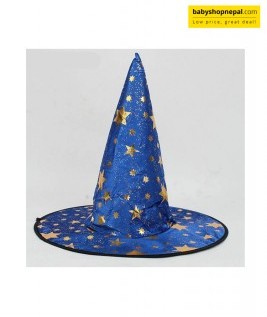 Blue Wizard & Witch Hat with Gold Stars | Pointed Triangle Birthday Party Hat for Costumes & Celebrations 4