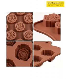 Silicone Mini Flower Shape Molds, 15 Cavity Rose Shaped Chocolate Moulds 3