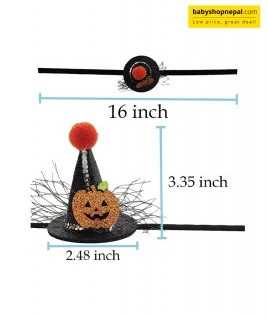 Halloween Mini Witch Hat Hair Clip with Pumpkin Design | Cute Hat-Shaped Halloween Hair Accessory 3