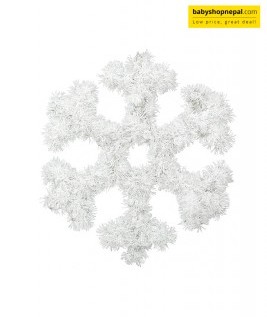 Tinsel White, Silver Snowflake Christmas Window Decoration 4