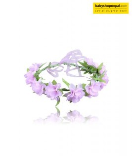 Purple Floral Wreath Hairband | Realistic Flower Crown Headband for Weddings, Parties, Festivals & Performances 2