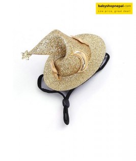 Gold Halloween Witch Hat Hair Clip for Kids | Star & Moon Hat-Shaped Hair Accessory 4