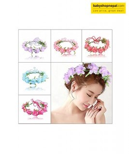 Purple Floral Wreath Hairband | Realistic Flower Crown Headband for Weddings, Parties, Festivals & Performances 4