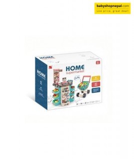 Kids Home Supermarket Toy, Supermarket Playset With Trolley 8