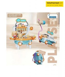 Bear Kitchen Airplane Playset, Portable Play Kitchen Set 3