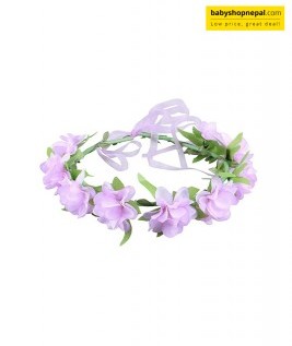 Purple Floral Wreath Hairband | Realistic Flower Crown Headband for Weddings, Parties, Festivals & Performances 5