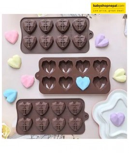 Heart Shaped Silicone Chocolate Molds, Baking Ice Cube Tray-1