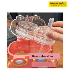 Giavos 530ml Cartoon Split-Compartment Water Bottle &ndash; Carry Water & Juice Together 5