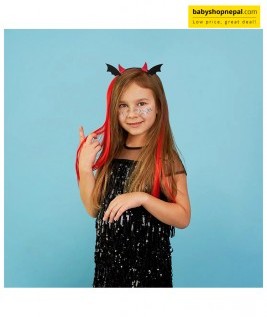 Halloween Devil Horn & Bat Wing Headband | Fancy Red Devil Horn Hairband for Costumes, Parties & Celebrations 2