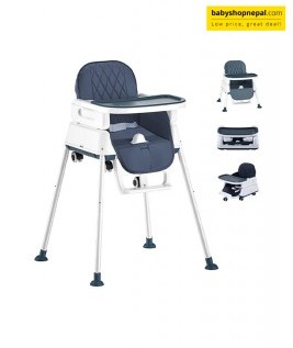 7-in-1 Convertible Baby High Chair &ndash; Adjustable Infant Feeding Chair w/ Booster Seat, Recline, Removable Tray, Machine-Washable Cushion, 5-Point Harness, Portable, Easy to Fold Baby Chair  2