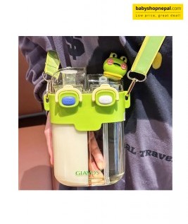 Giavos 780ml Dual-Compartment Cartoon Water Bottle &ndash; Carry Water & Juice in One Bottle 4