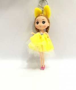 Yellow Kawaii Mia Doll Key Chains