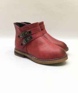 Red Winter Boots With Belts  1