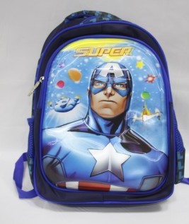 School Bags 3D Printed Captain America and Batman-1