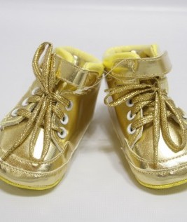 Golden Shoes with Riptape and Laces