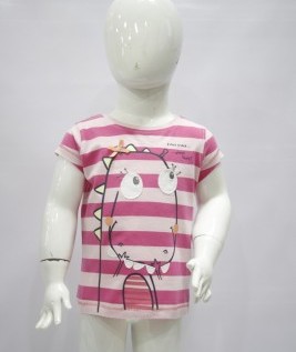 Dino Stripe T-Shirt For Girls  1