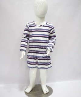 Cabbage Full Sleeved Striped One Piece Dress 1