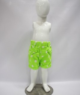 Polka Dot Green Short for Girls 1