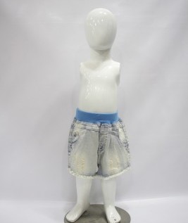 Jeans Shorts with Ripped Hem for Girls 1