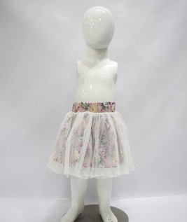 Floral Skirt with White Nets For Girls 1