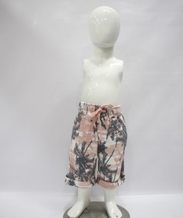 Half Pants for Kids with Elastic Rope and Tropical Print  1