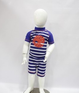 Blue Stripe Swimming Costume for Boys 1