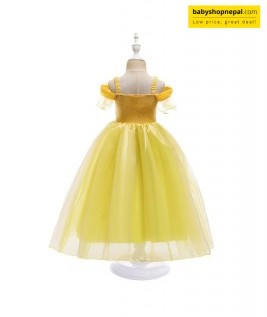 Belle Yellow Long Dress With Badge-2