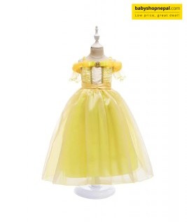 Belle Yellow Long Dress With Badge-1