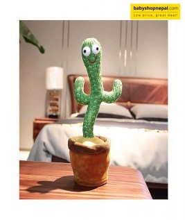 Dancing cactus toy placed in room.
