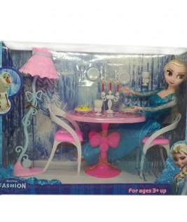 Frozen Elsa Doll With Her Dining Table 1