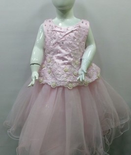 Light Pink Party Frock For Girls 1