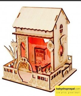 Wood Hut Model Building Plan Toy Puzzle 3D Educationla Toy 1
