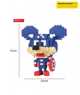Captain America Themed Mickey Mouse Micro Building Blocks Set, Micro Building Blocks -1