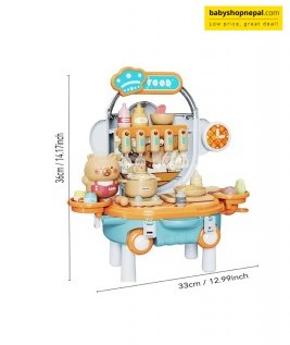 Bear Kitchen Airplane Playset, Portable Play Kitchen Set-2