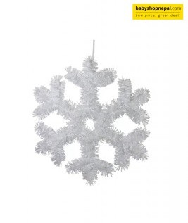 Tinsel White, Silver Snowflake Christmas Window Decoration 5
