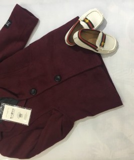 Maroon Blazer With Pairing White Shoes 1