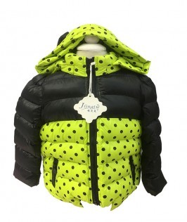 Neon Green With Polka Dotted Down Jackets 1