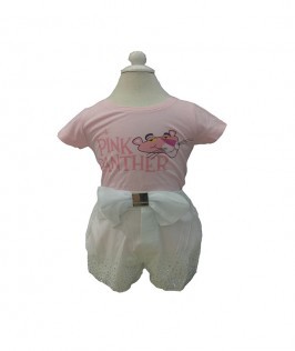 Pink Panther T-shirt With Bow Short-1